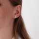 Золоті сережки - пусети "Конюшина" (фіаніти) с07890