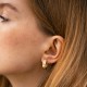 Серьги "Love" с фианитами (красное золото) с09315