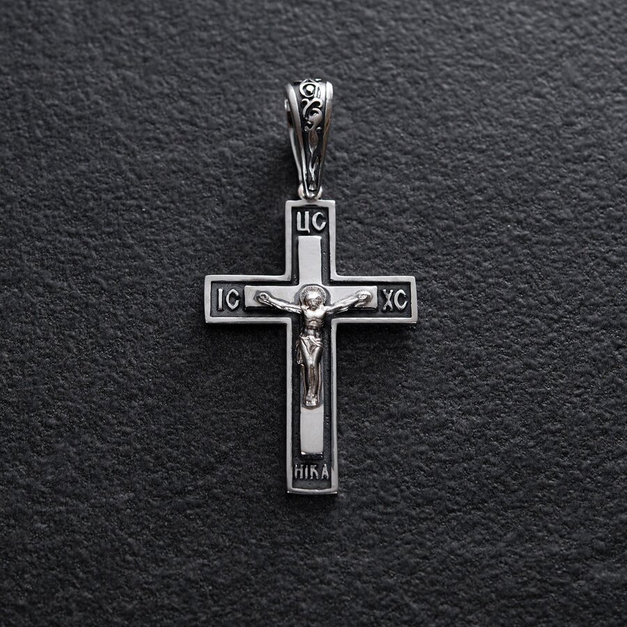 Срібний хрест з чорнінням 132728