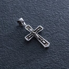 Золотой православный крест "Распятие. Спаси и Сохрани" п02486