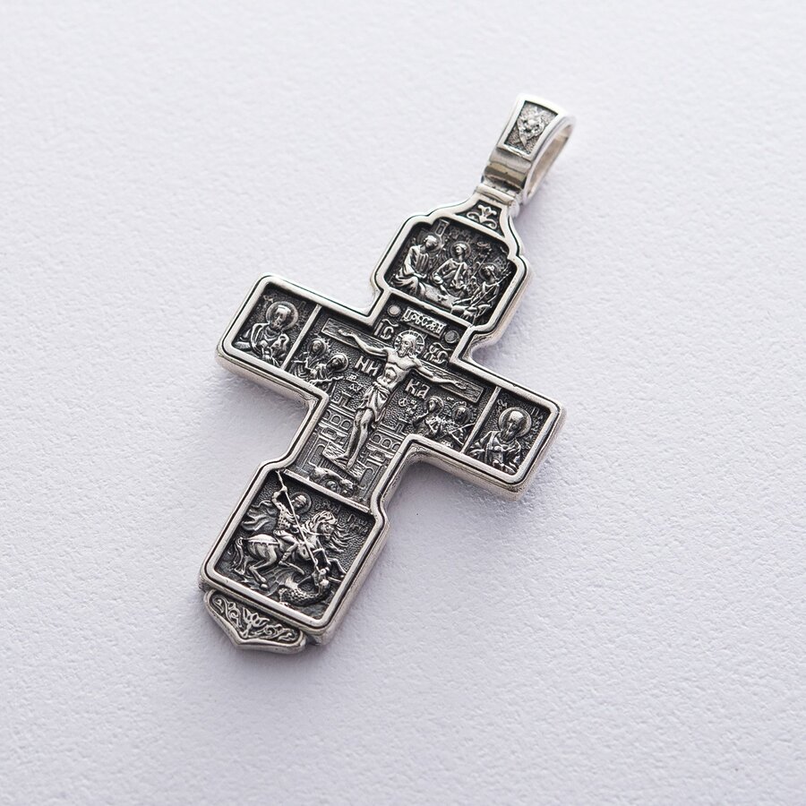 Срібний хрест з чорнінням 132694
