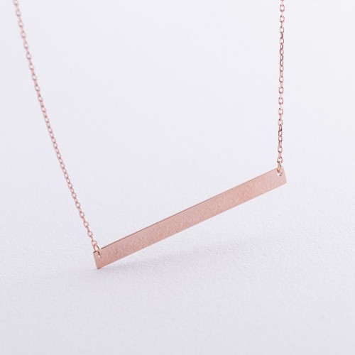 Колье с пластиной для гравировки (красное золото) кол01368