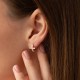 Сережки - кільця "Хрестики" з фіанітами (червоне золото) с09195