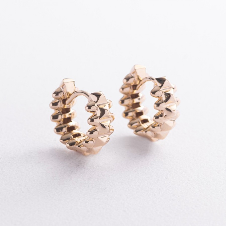 Серьги - кольца "Тереза" в желтом золоте mini с09744