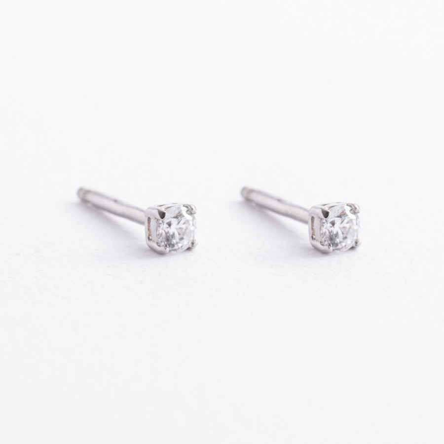 Срібні сережки - пусети з фіанітами mini 902-00091