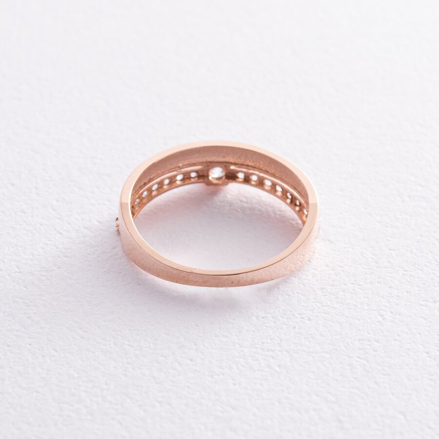 Золотое помолвочное кольцо с фианитами к07019