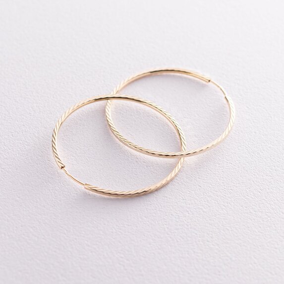 Серьги - кольца в желтом золоте (4.0 см) с07188