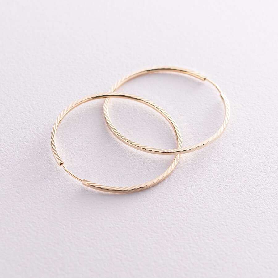 Серьги - кольца в желтом золоте (4.0 см) с07188