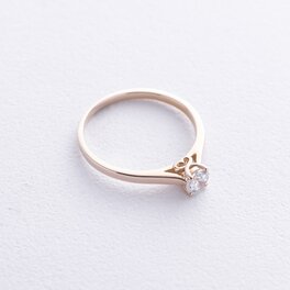 Золотое помолвочное кольцо c сердечком (фианит) к07989