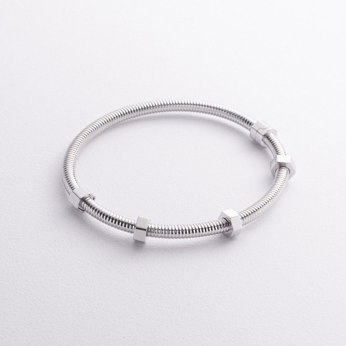Жесткий браслет "Ecrou" в белом золоте б04718