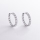 Серебряные серьги - кольца с фианитами 087610б