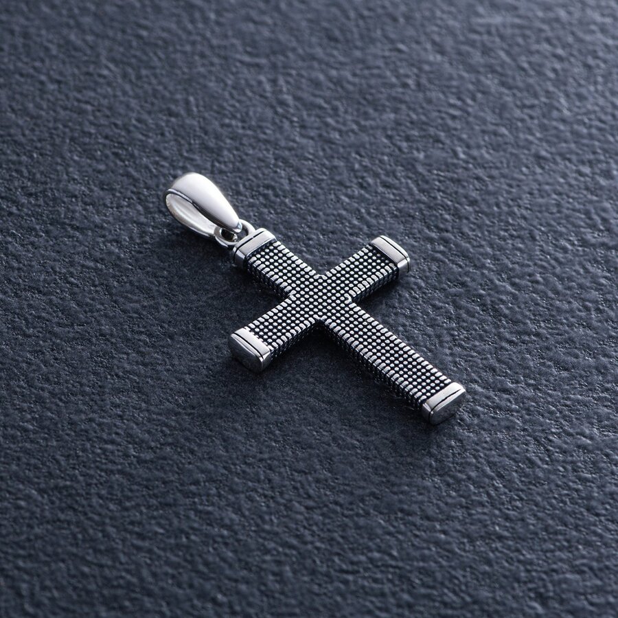Срібний хрест "Спаси і збережи" 133105