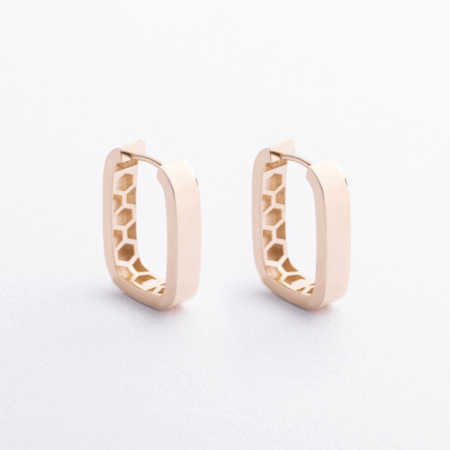Сережки "Jane" у жовтому золоті с09774