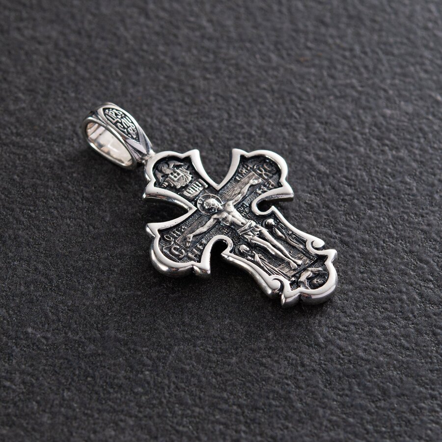 Срібний православний хрест (чорніння) 132702