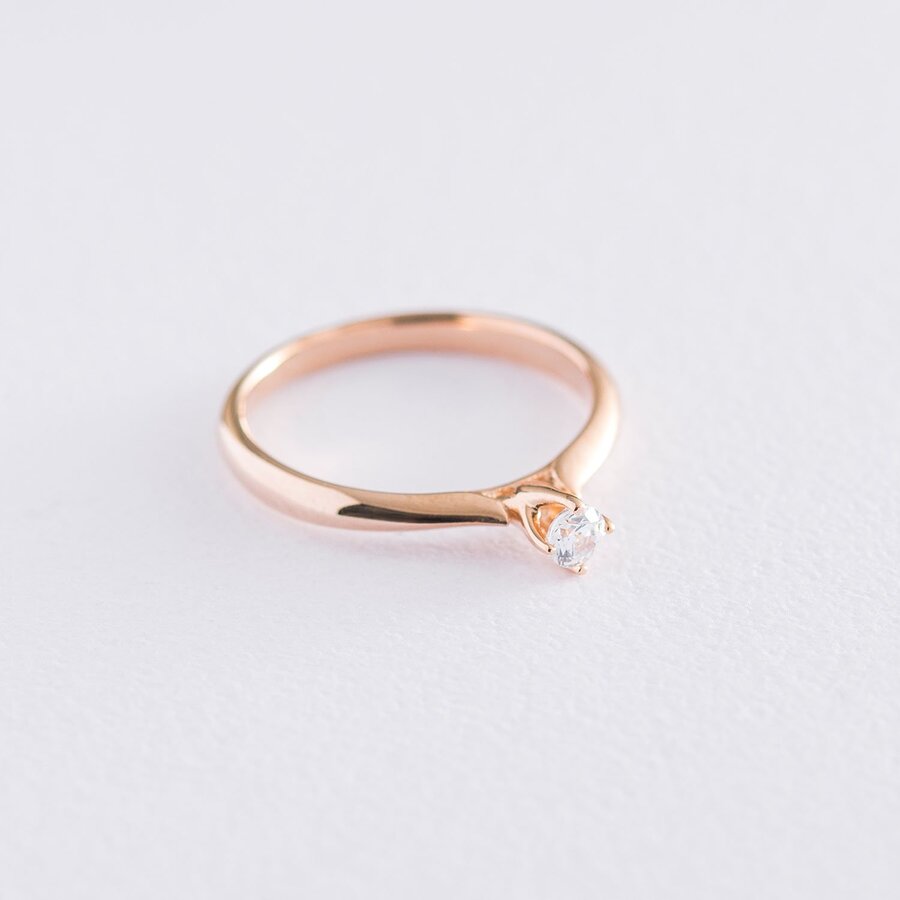 Золотое помолвочное кольцо (куб. циркон Swarovski) к06268