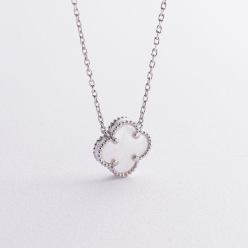 Срібне кольє "Конюшина" (перламутр) 181303