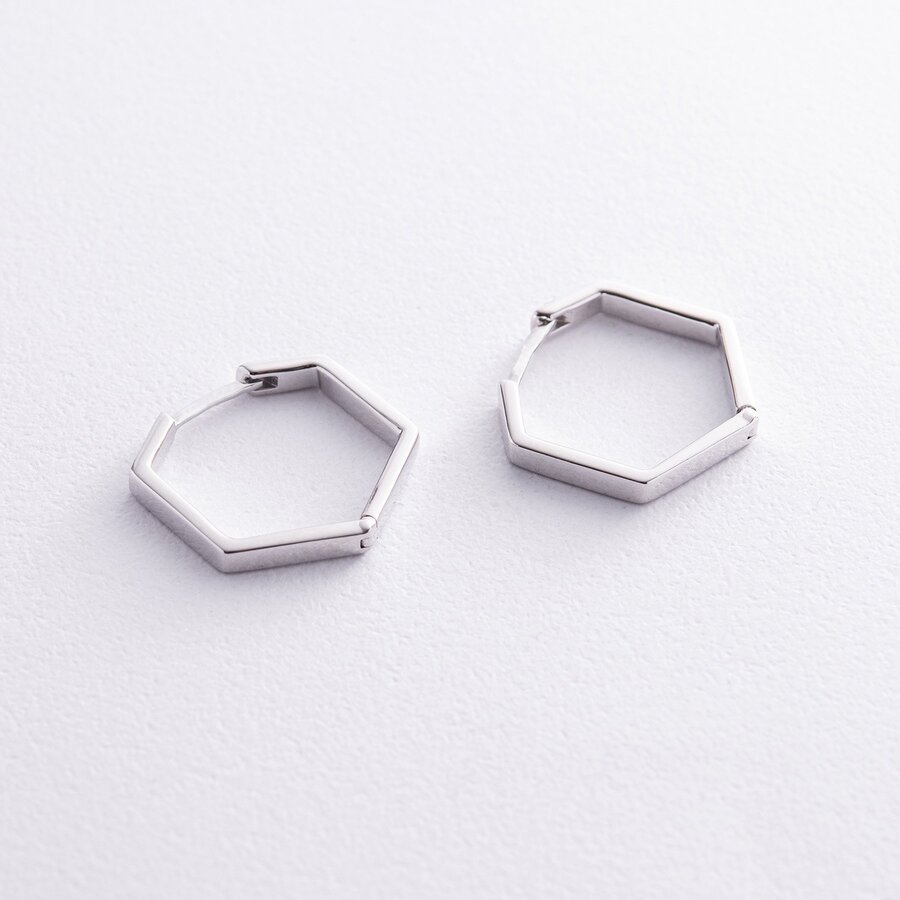 Срібні сережки "Шестикутники" 902-01270