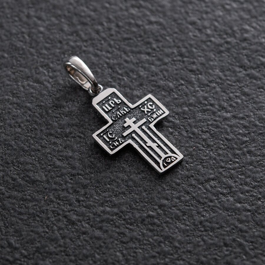 Срібний хрест з чорнінням 132773