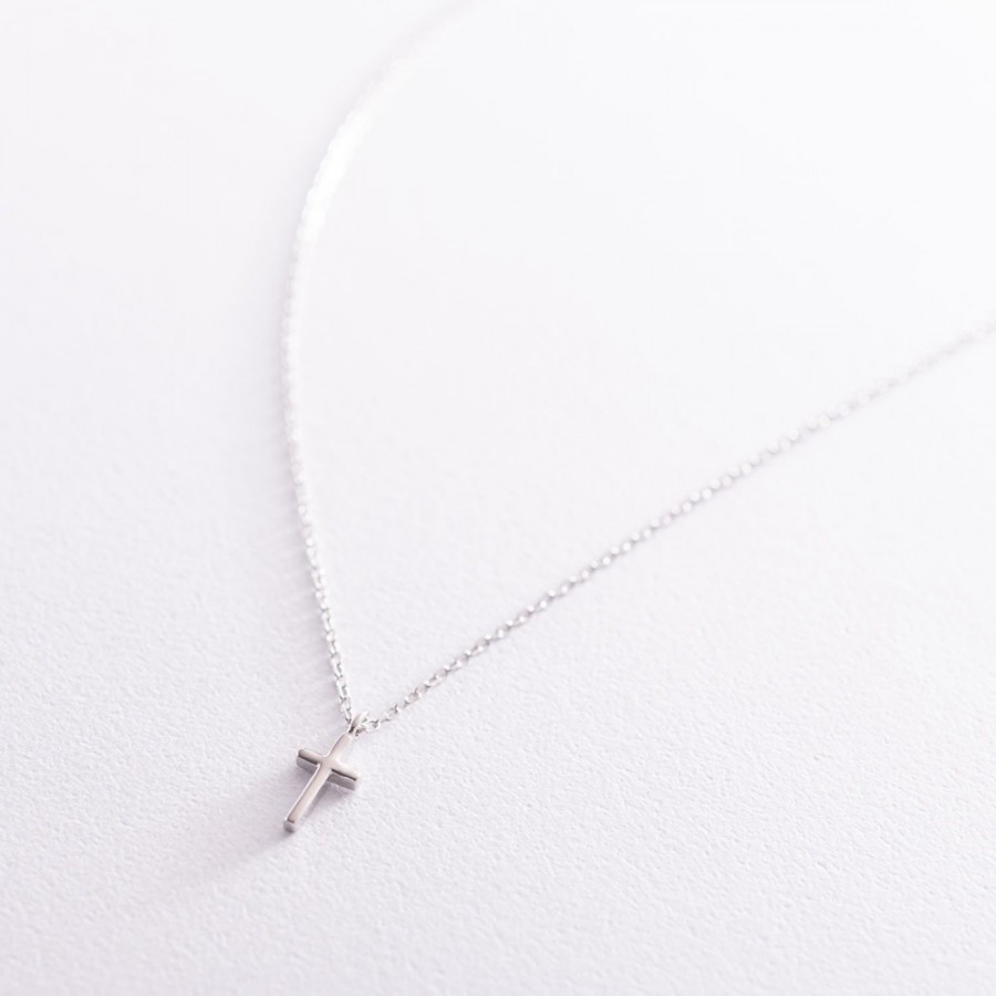 Колье "Крестик" в серебре 181068