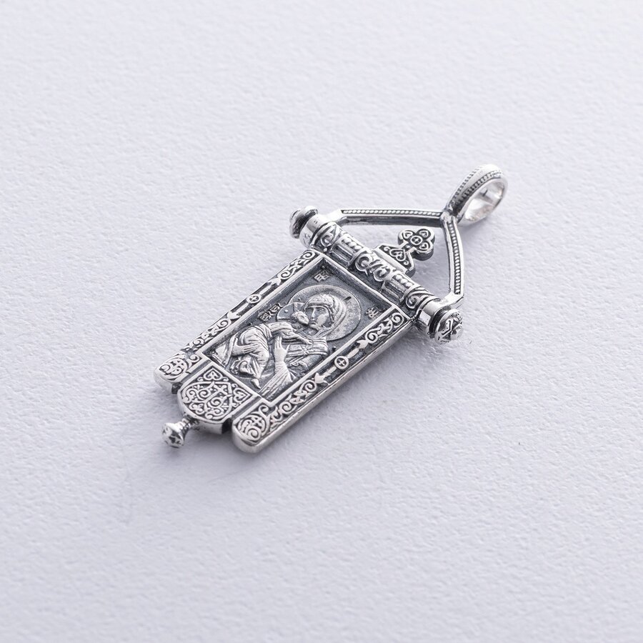 Серебряная ладанка "Божья матерь" с чернением 13602