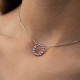 Серебряное колье с розовыми синтетическими сапфирами 8198р-PSPH