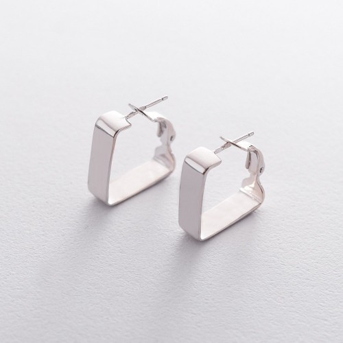 Срібні сережки на італійській застібці 122539