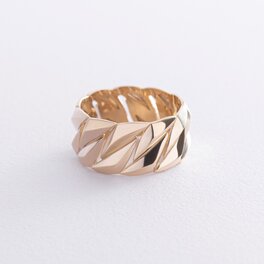 Широкое кольцо "Odette" в желтом золоте к07956