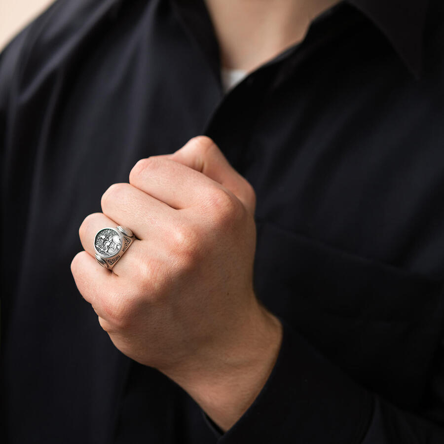 Чоловічий срібний перстень "Воїн" 420