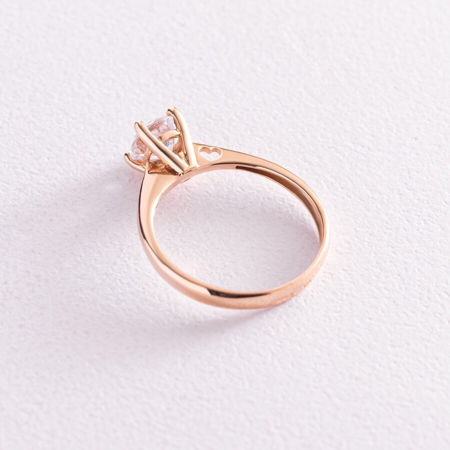 Золотое помолвочное кольцо c сердечком (фианит) к02908