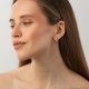 Серебряные серьги - кольца с фианитами 902-01062