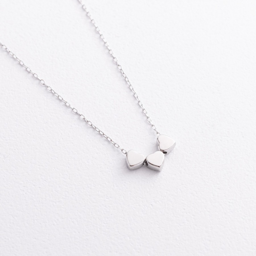 Серебряное колье "Сердечки" 908-00885