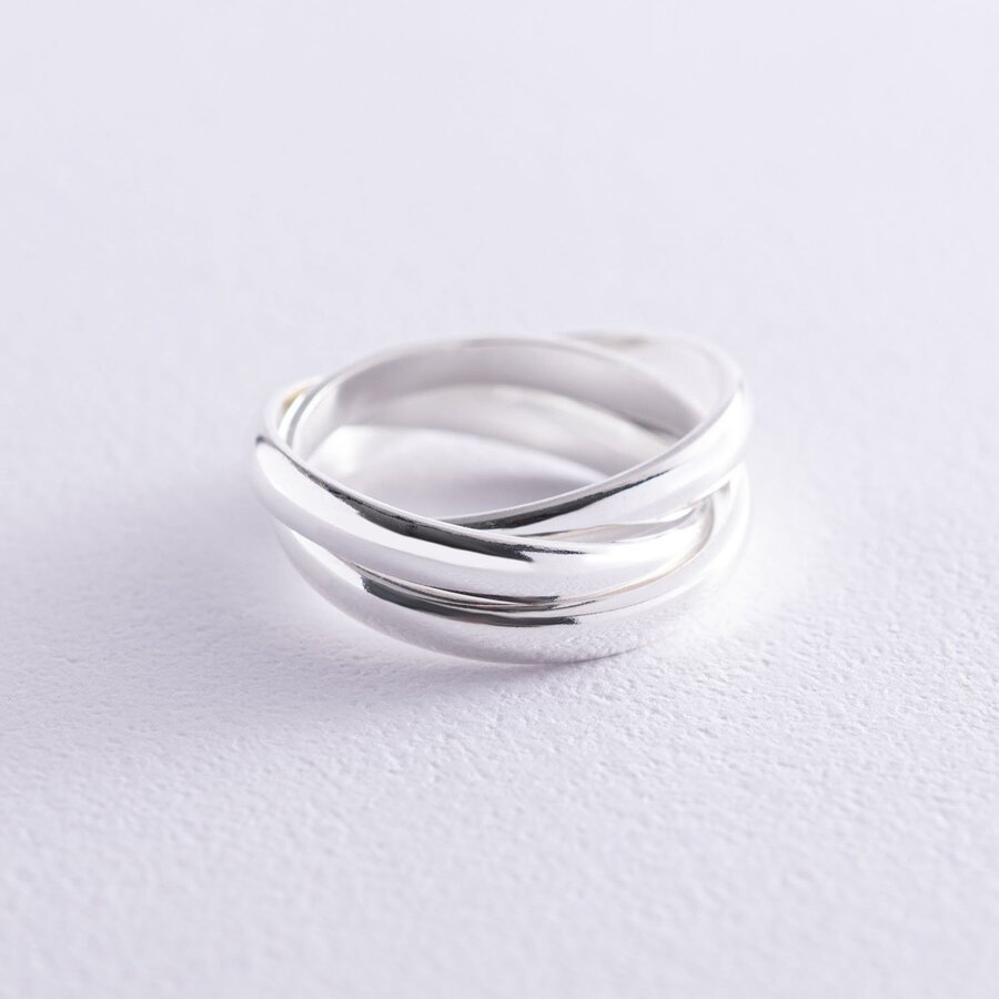 Серебряное кольцо "Круговорот" (тройное) 112554
