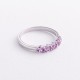 Серебряное кольцо с розовыми синтетическими сапфирами 1902/1р-PSPH