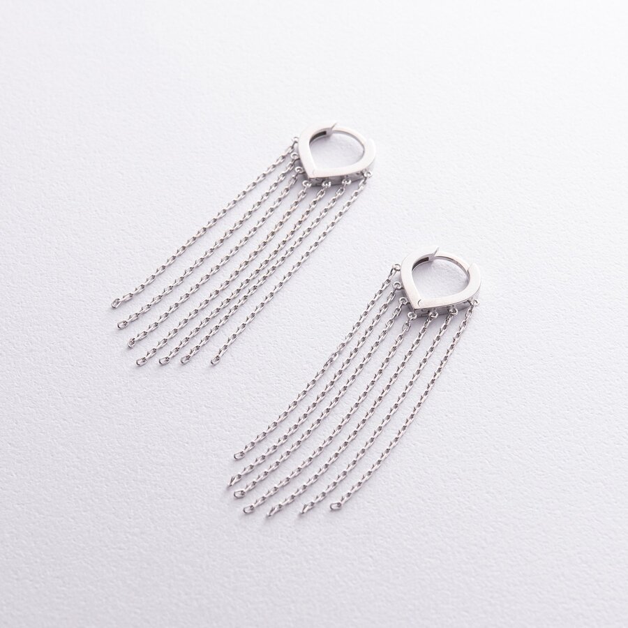 Срібні сережки з ланцюжками OR116710