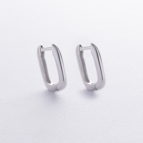 Серьги "Этель" в белом золоте с08733