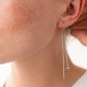 Сережки "Кульки" у білому золоті на ланцюжку с07985