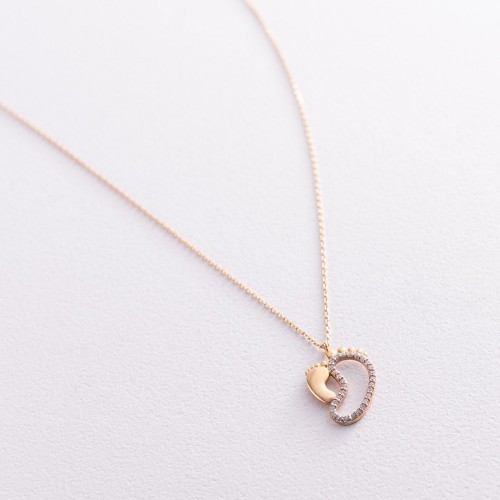 Золотое колье "Ножки младенца" кол00613 Золотое колье "Ножки младенца" кол00613