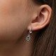 Серебряные серьги (фианиты, кварц) 2635/1р-QGR