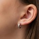 Серьги - кольца с фианитами (белое золото) с09707