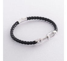 Каучуковий браслет з білого золота б03986