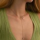 Золоте кольє - краватка "Карта України" (куб. цирконій Swarovski у формі серця)﻿ 4050