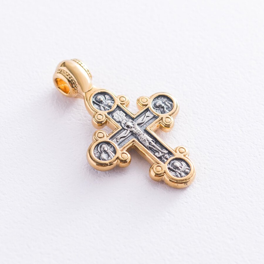 Серебряный крест "Распятие" с позолотой 132468