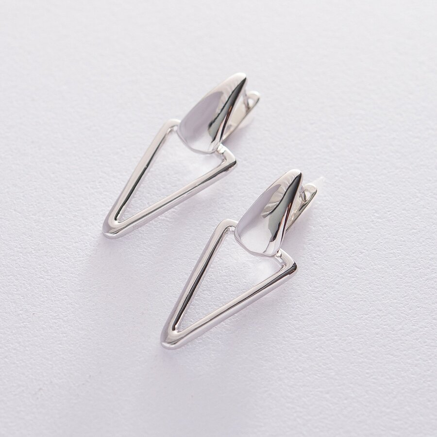 Срібні сережки "Трикутники" 122502