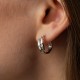Серьги "Змеи" в белом золоте (фианиты) с09469