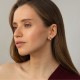 Серьги - кольца в красном золоте (фианиты) с09304