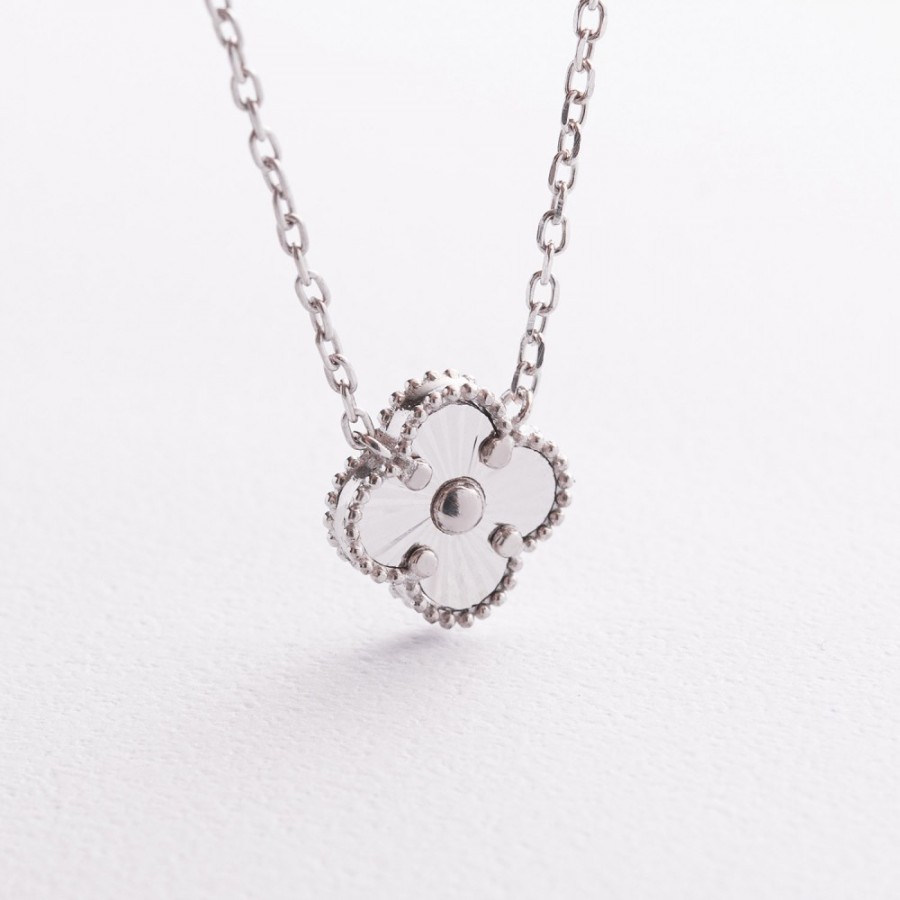 Серебряное колье "Клевер" 181362