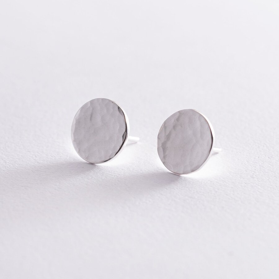 Срібні сережки-пусети "Сонячні зайчики" (маленькі) 123041