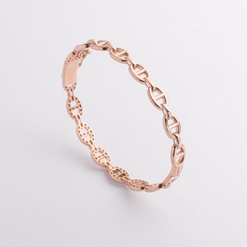 Жесткий браслет "Helen" в красном золоте б05756