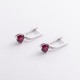 Срібні сережки "Сердечки" (синт. рубіни) 2620/1р-HRUB