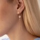 Золотые серьги "Сердечки" с цепочками (фианиты) с07826